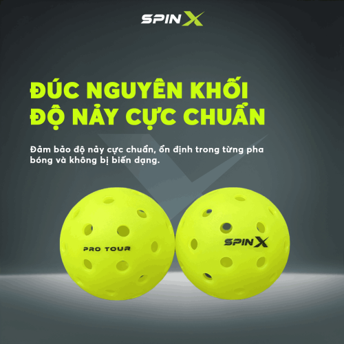 1 Quả Bóng Pickleball SpinX Pro Tour Chính Hãng - Bền - Đường Bay Ổn Định - Kiểm Soát - 40 Lỗ - Đường Kính 74mm